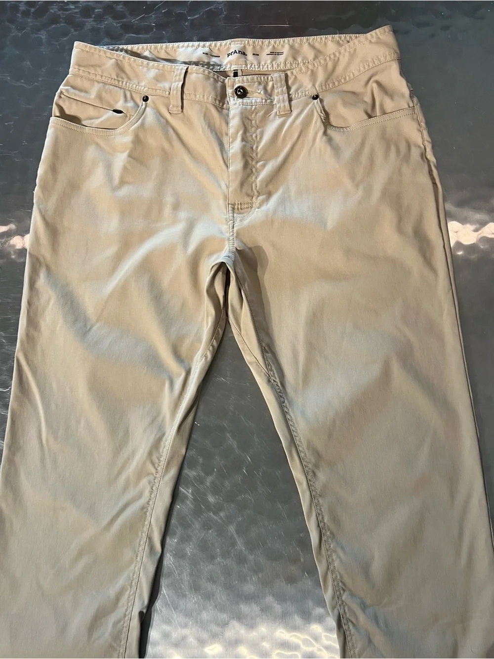 prAna Men’s Brion 5-Pocket Stretch Pants – Tan / Khaki Size